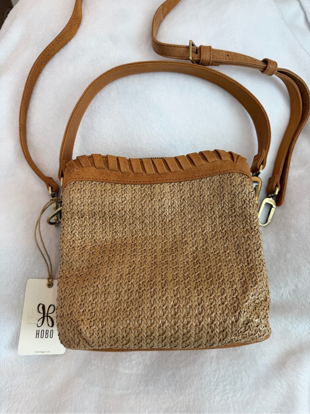 HOBO Starr Convertible Shoulder Straw Bag